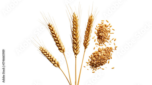 Golden Wheat Bundle Variations – isolated on transparent background