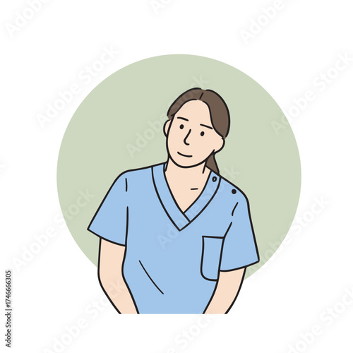Illustration of a female doctor in uniform