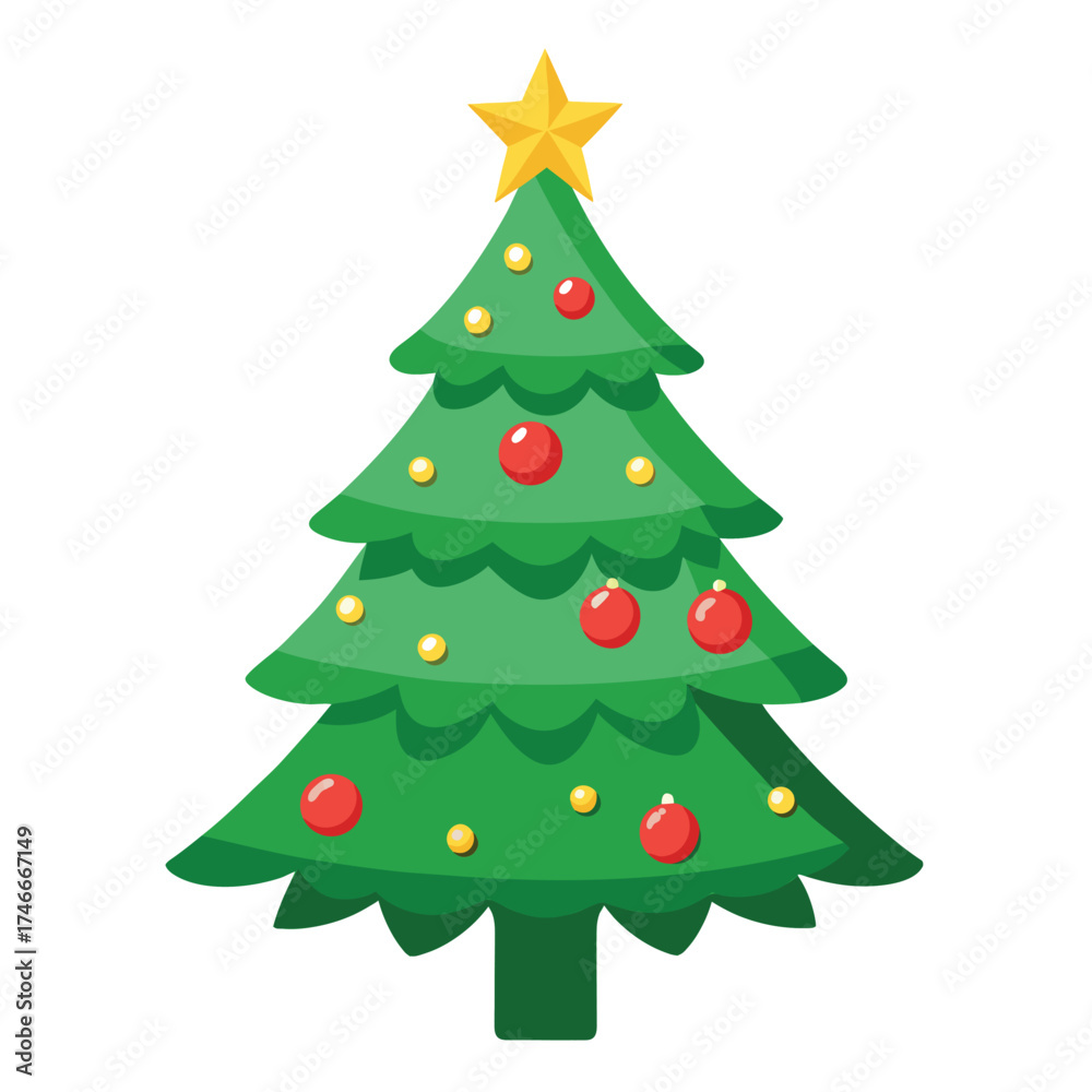 Fototapeta premium christmas tree isolated on white