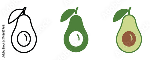 avocado fruit minimalist silhouette vector icon - for graphic design projects avocado, Modern Artwork