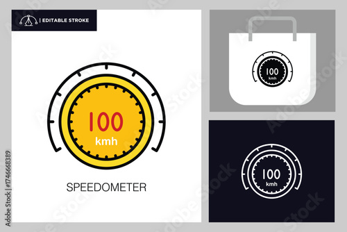 Speedometer lineal color icon