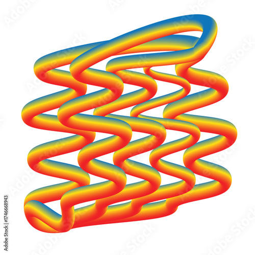 3D Waveform Ribbon – Gradient Visualization of Sinusoidal Structure