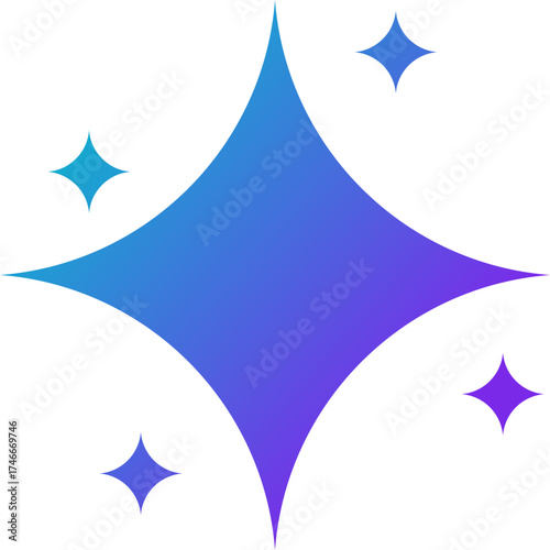 Create Image AI, Generate Image, Generate Icon, AI Sparkle and Gradient Star Icon