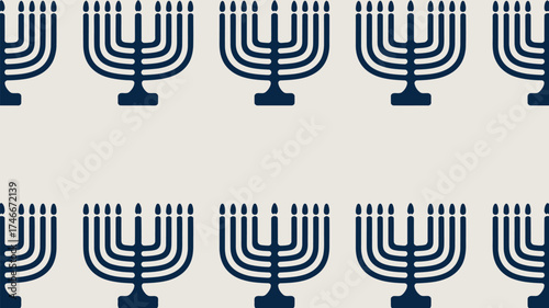 Celebrate Hanukkah with this seamless menorah pattern, perfect for wrapping gifts, creating festive decorations, and adding a touch of tradition to your designs