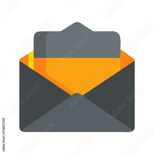 Modern minimal envelope icon clean vector, no outline, business style.