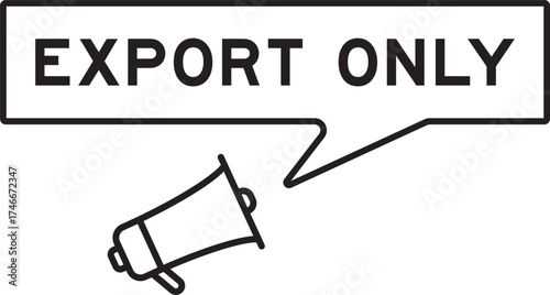 Megaphone icon with speech bubble in word export only on white background