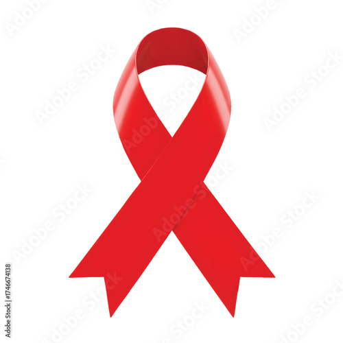 Red Ribbon Symbol for AIDS Awareness and Support