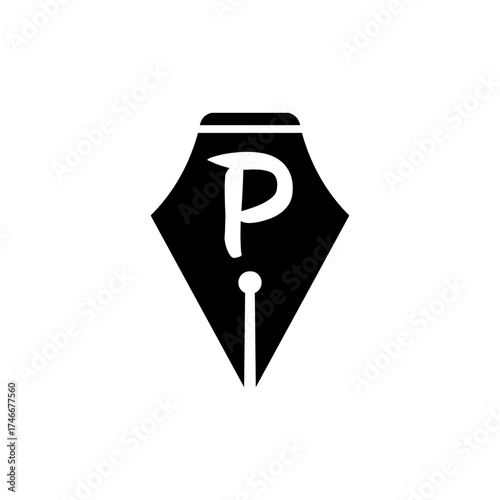 Initial P Logo Design Vector Illustration
