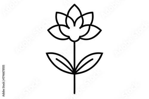 growing flower vector line art flower silhouette