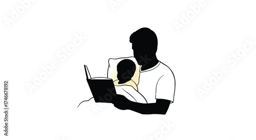 A father reads to his child a tender moment of connection