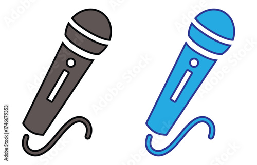 microphone icon. audio recording symbol. podcast, voice, and sound equipment icon. communication and music interface design element. vector illustration and transparent PNG.