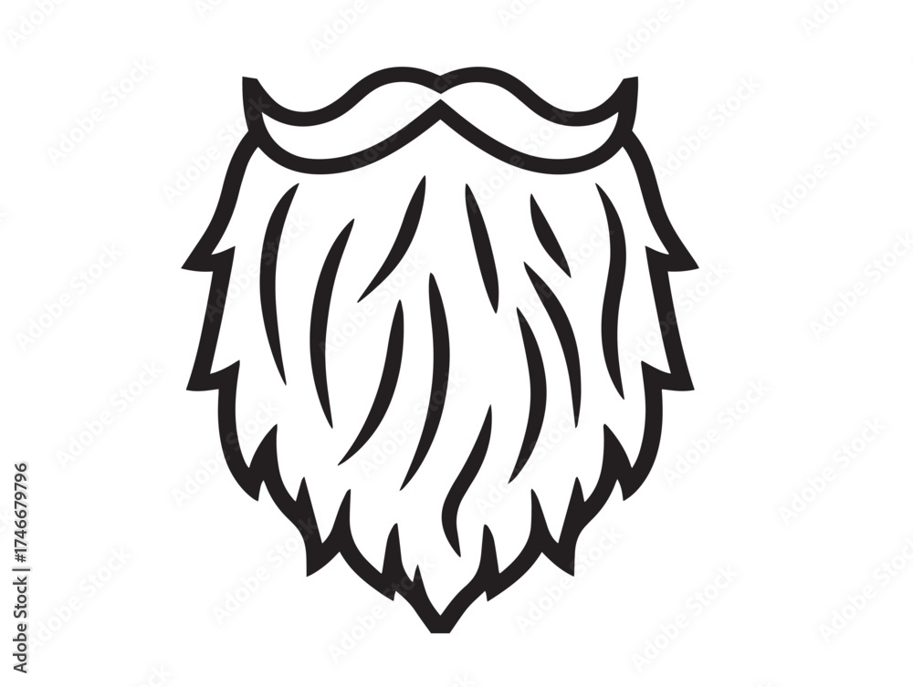 Fototapeta premium Elegant beard line art icon with sleek design