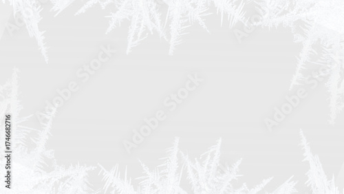 Transparent PNG snowflake border with icy crystal decoration, frosty winter texture, shining white flakes, isolated background for holiday and Christmas card design, cold seasonal festive frame.