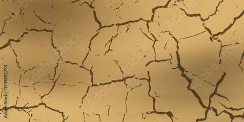 Land with dry and cracked ground. Desert.eps 10.