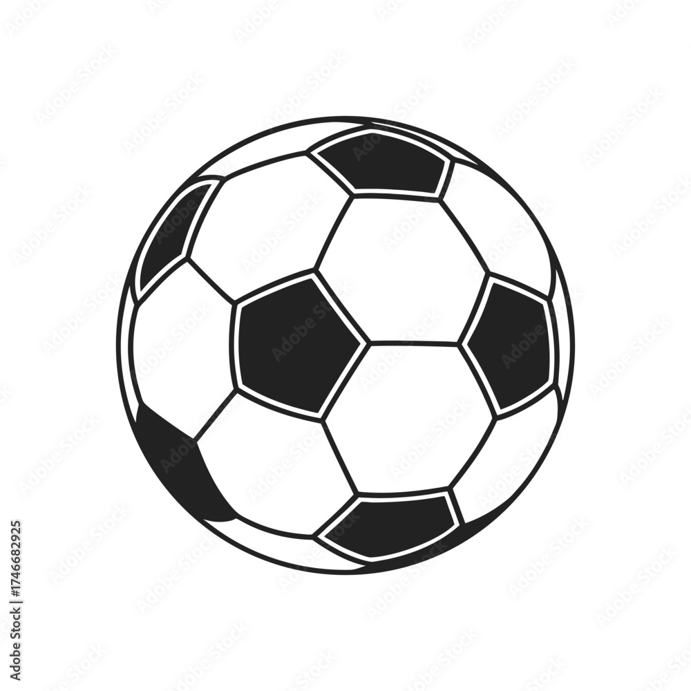 Fototapeta premium Soccer ball vector art on white background