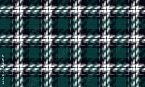 This seamless plaid pattern in shades of green, navy, and white creates a classic, calm, and stylish look for textiles, clothing, skirts, and pants that require a simple yet elegant look.