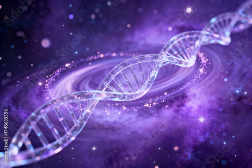 DNA double helix in cosmic space