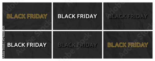 Black Friday inscription on crumpled paper