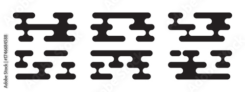 Set of traditional Asian-style clouds