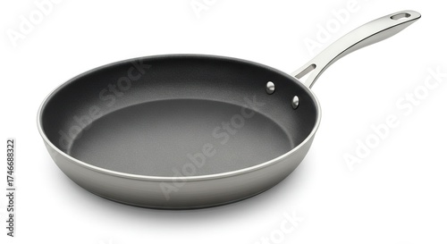 Wallpaper Mural A stainless steel frying pan with a nonstick interior positioned diagonally on a white background Torontodigital.ca