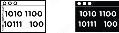 binary code  icon vector graphic illustration  with white background flat hand made icon fill icon .