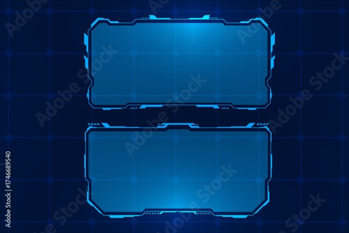 Set Futuristic HUD Text Box Frames Futuristic Vector Illustration