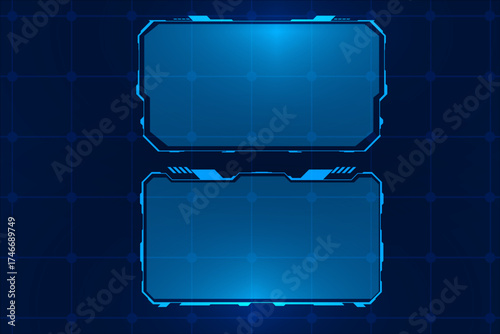 Set Futuristic HUD Text Box Frames Futuristic Vector Illustration