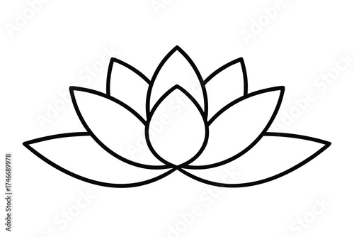 water lily vector line art flower silhouette
