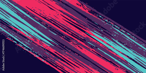 neon background brush game blue pink purple banner abstract paint stain vintage modern car wrap sticker, eps 10,