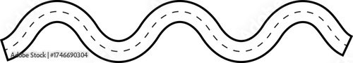Curved Doodle Tracing Line Road Route Illustration