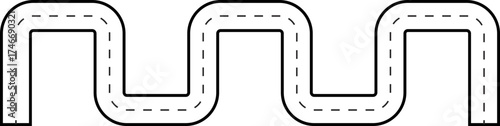 Curved Doodle Tracing Line Road Route Illustration