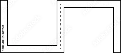 Zigzag Doodle Tracing Line Road Route Illustration