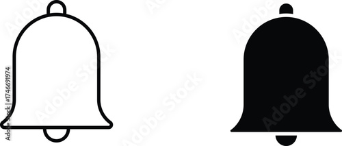 bell  icon vector graphic illustration  with white background flat hand made icon fill icon .