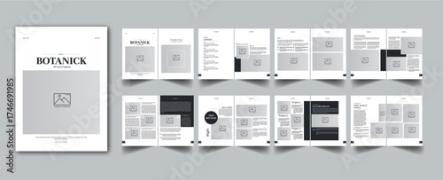 Magazine Template layout cover page with 16 page design concept Accents