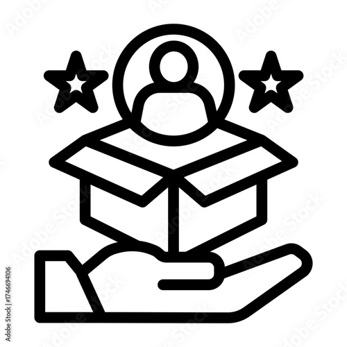 Delivery Process Package Management icon from the Customer Development icon collection (Outline Style)