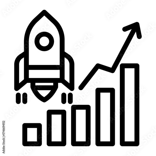 Business Launch Profit Boost icon from the Customer Development icon collection (Outline Style)
