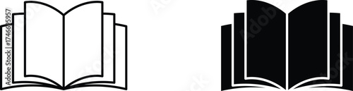book icon vector graphic illustration  with white background flat hand made icon fill icon .