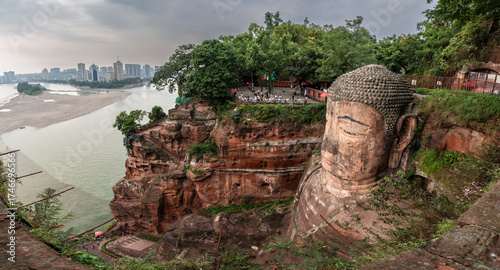 Leshan Giant Buddha, the tallest stone Buddha statue in the world, Tang Dynasty, Leshan, Sichuan, China, Asia