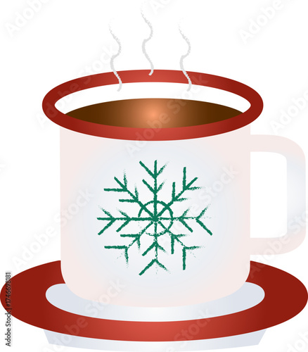 Hot Chocolate Merry Christmas Illustration Style