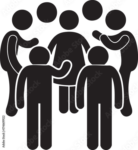 Family Business Team Silhouette Illustration Vector