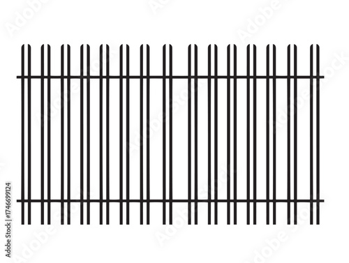 Modern minimalist fence structure illustration in stylish vector style