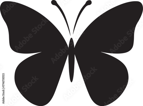 PrintSimple black silhouette of a butterfly