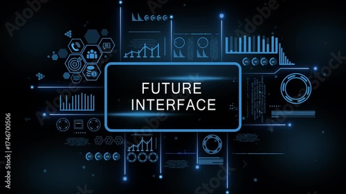 FUTURE INTERFACEMotion Background. Digital Shopping Promotion Animation. Ecommerce Discount Offer Video. Glowing Neon Text Effect. Online Business Marketing Concept Design.4k motion video .