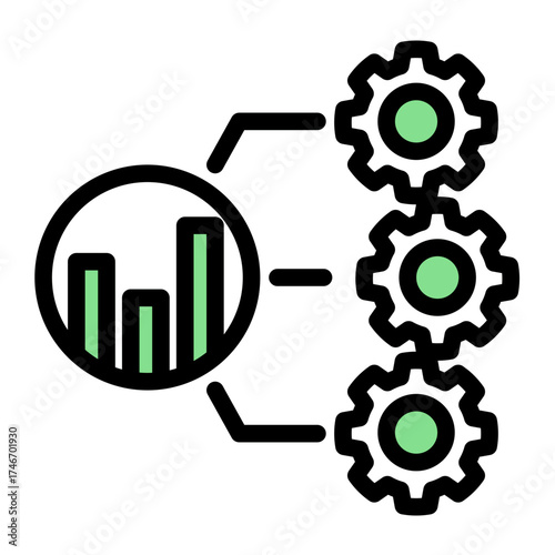 Strategic Business Process Concept icon from the Customer Development icon collection (Outline Color Lineal Style)