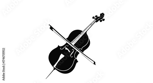 Elegant cello and bow poised for a beautiful melody
