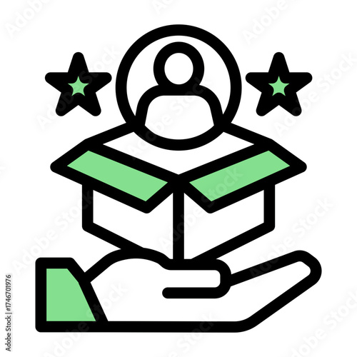 Delivery Process Package Management icon from the Customer Development icon collection (Outline Color Lineal Style)