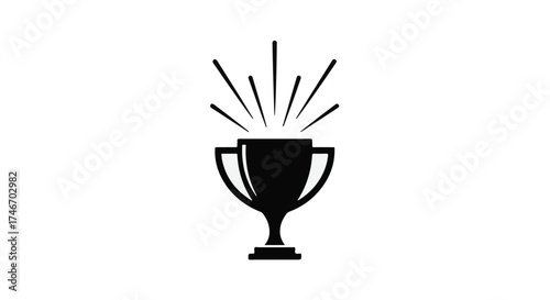 Triumphant trophy shines with radiant celebratory light, symbolizing victory and achievement.