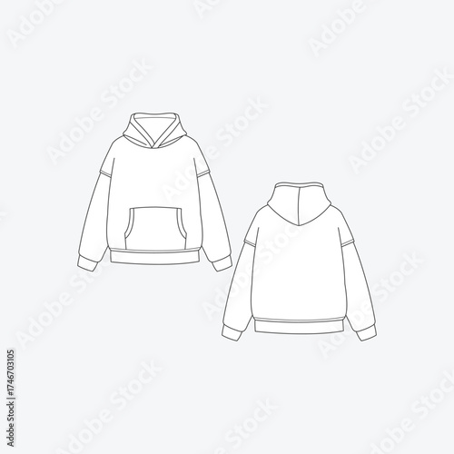 Minimalist Hoodie Outline Vector Illustration