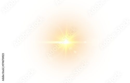 Abstract glowing sun rays with soft radiant beams and warm yellow light.
