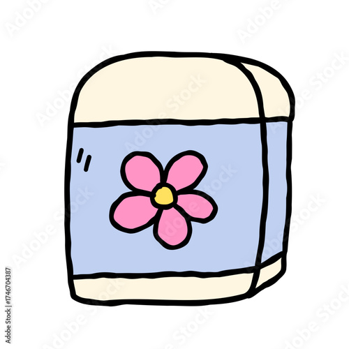 Pastel eraser icon – cute minimal stationery and school supplies illustration